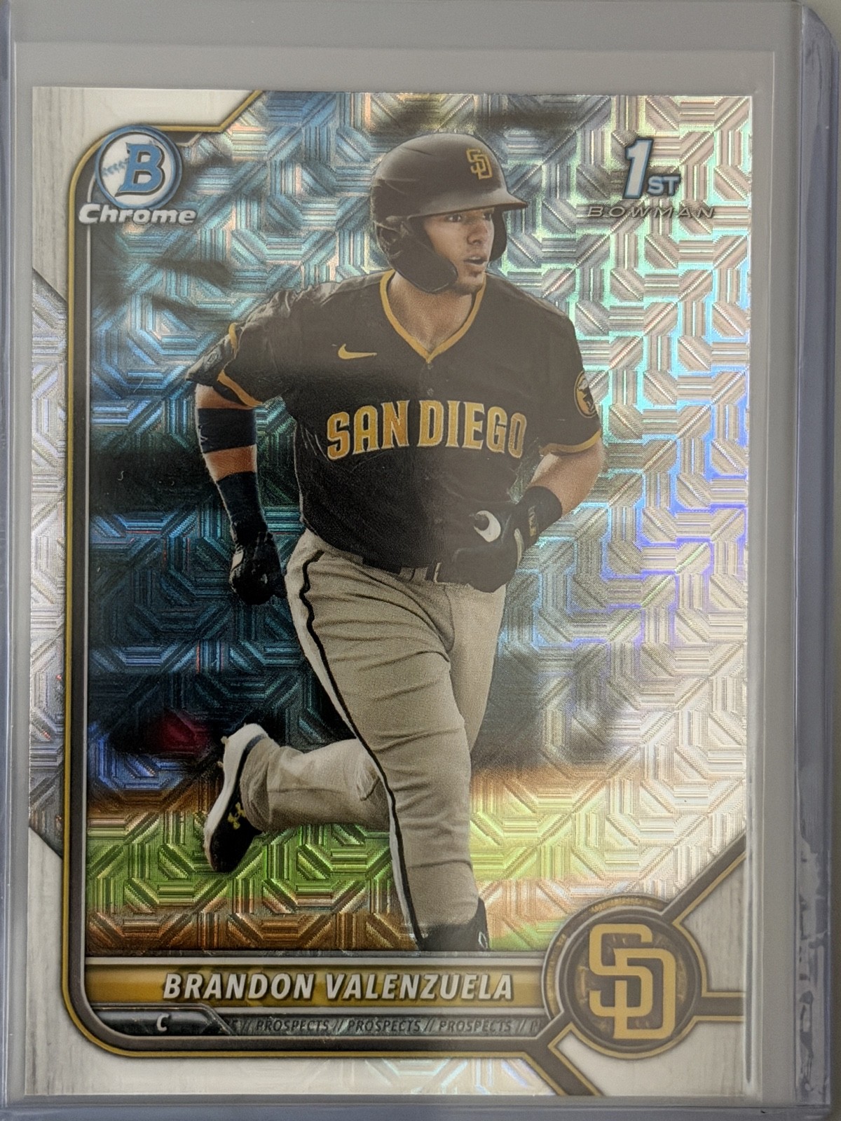 2022 Bowman – Chrome Prospects Brandon Valenzuela #BCP-28 Mojo Refractor (RC)