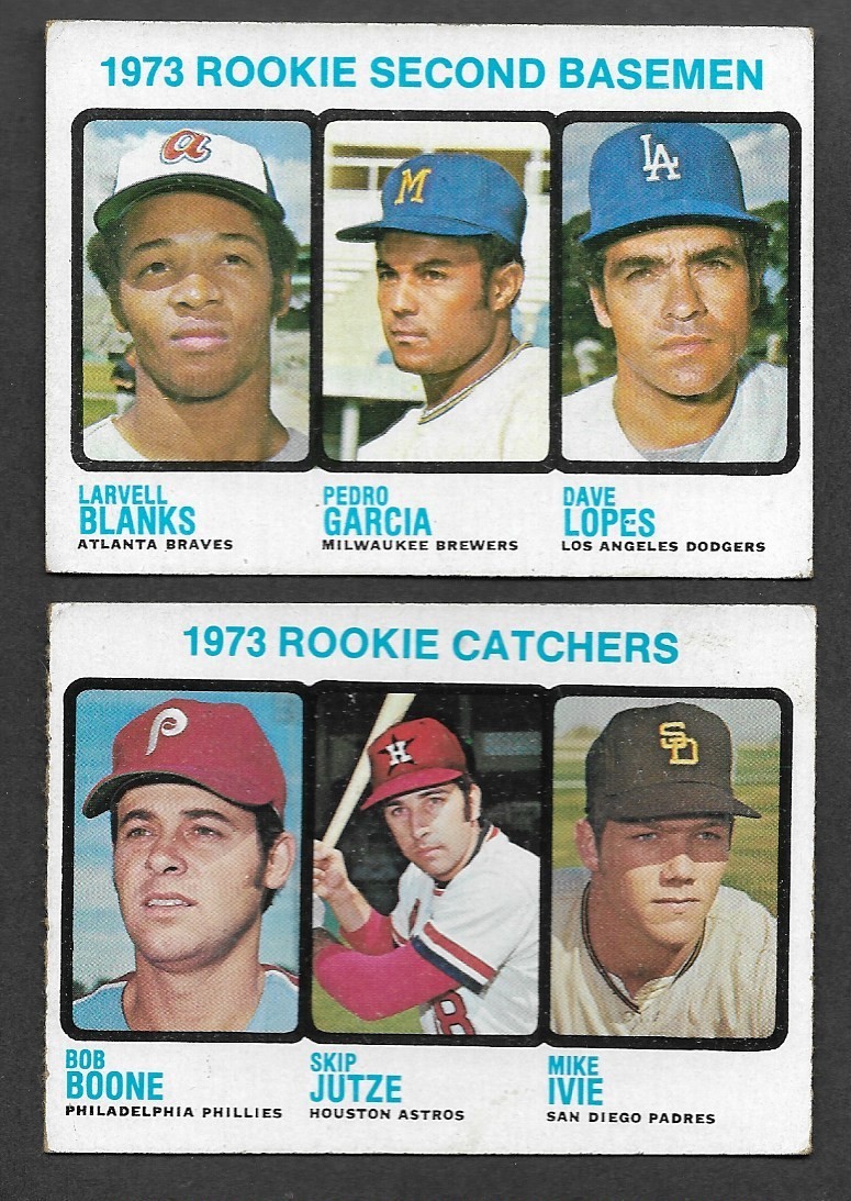 1973 ROOKIES Dave Lopes (Dodgers) & Bob Boone (Phillies) #609 & #613 (Hi #)