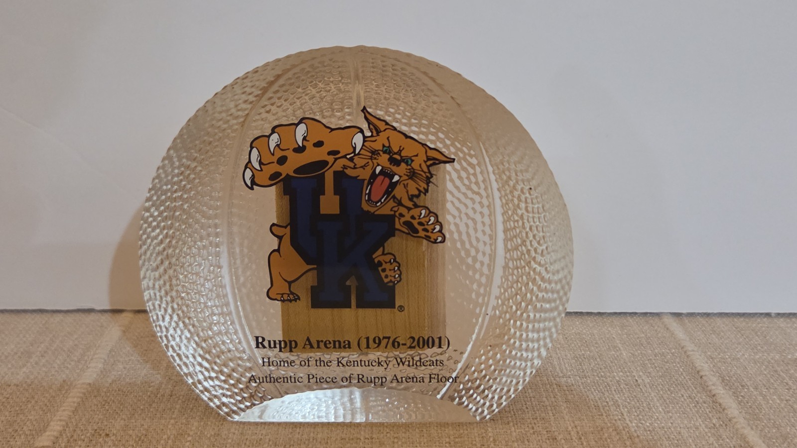 Authentic Rupp Arena Original Floor Piece Sealed In Basketball Shaped Resin Rare
