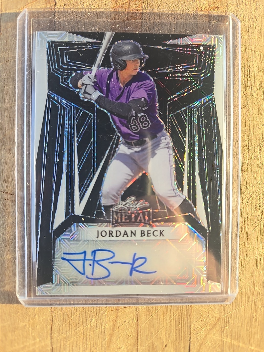 2023 Leaf Metal – Autographs Jordan Beck #BA-JB2 Black Crystals 3/3 (AU, RC)