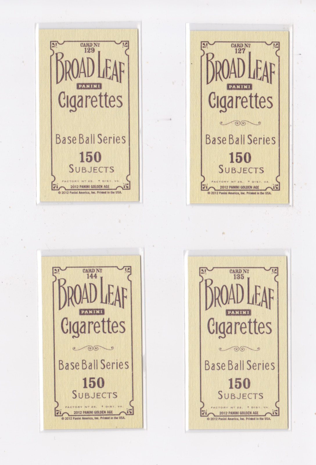 2012 PANINI GOLDEN AGE MINI BROADLEAF BROWN BACK PARALLEL – DROP DOWN LIST