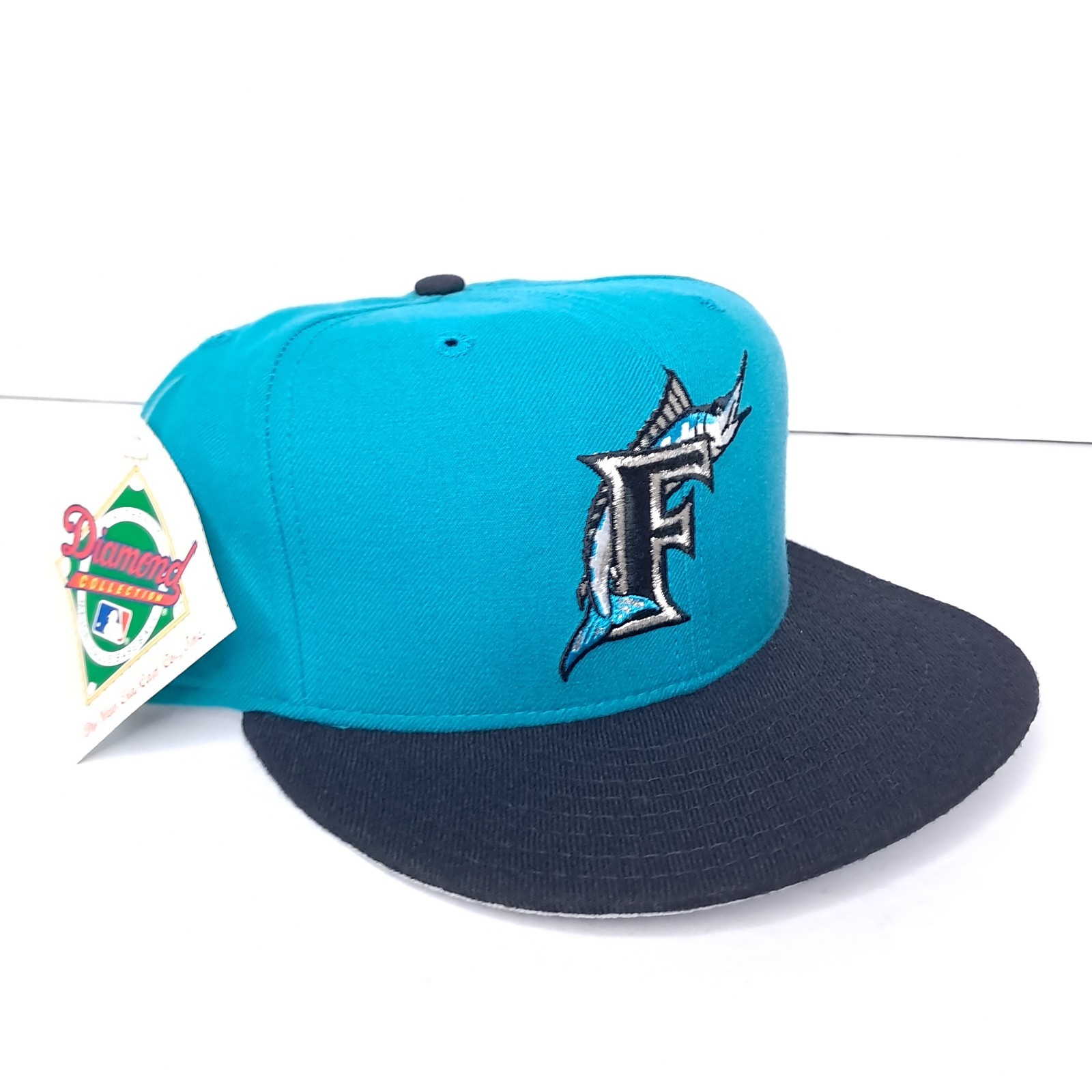 Vintage 90s Florida Marlins Hat New Era Diamond Pro Model 7 3/4 Wool USA