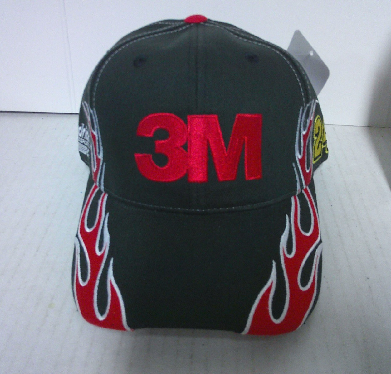 NASCAR Hendrick Motorsports #24 Jeff Gordon 3M Black Baseball Hat w/ Flames NEW