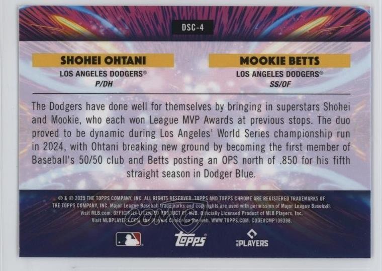 2025 Topps Cosmic Chrome Star Clusters Shohei Ohtani Mookie Betts #DSC-4 1t2r