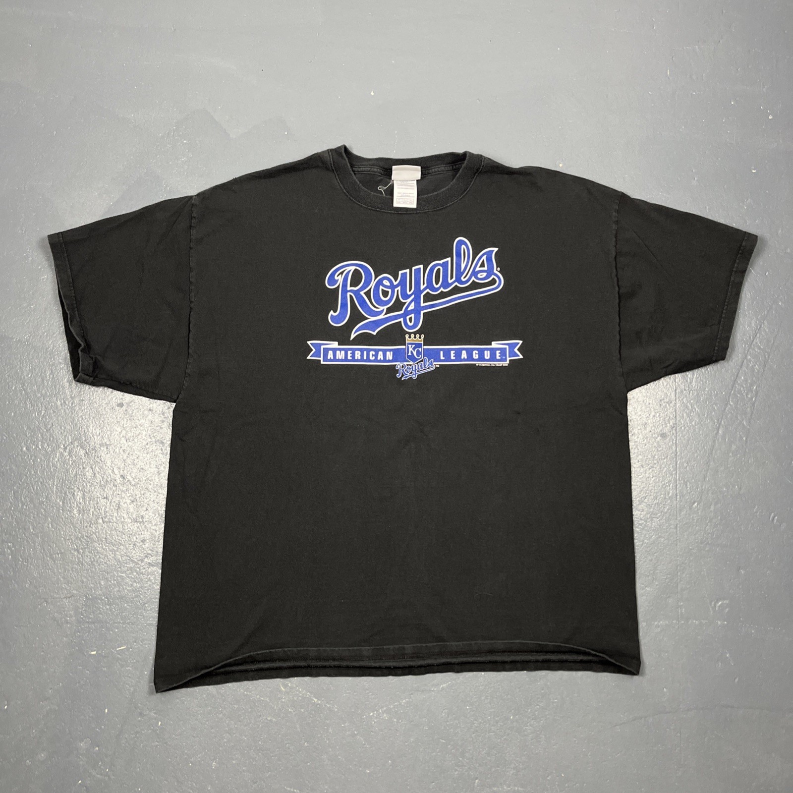 Vintage 2000s Kansas City Royals Graphic Tshirt Black 2XL Retro MLB