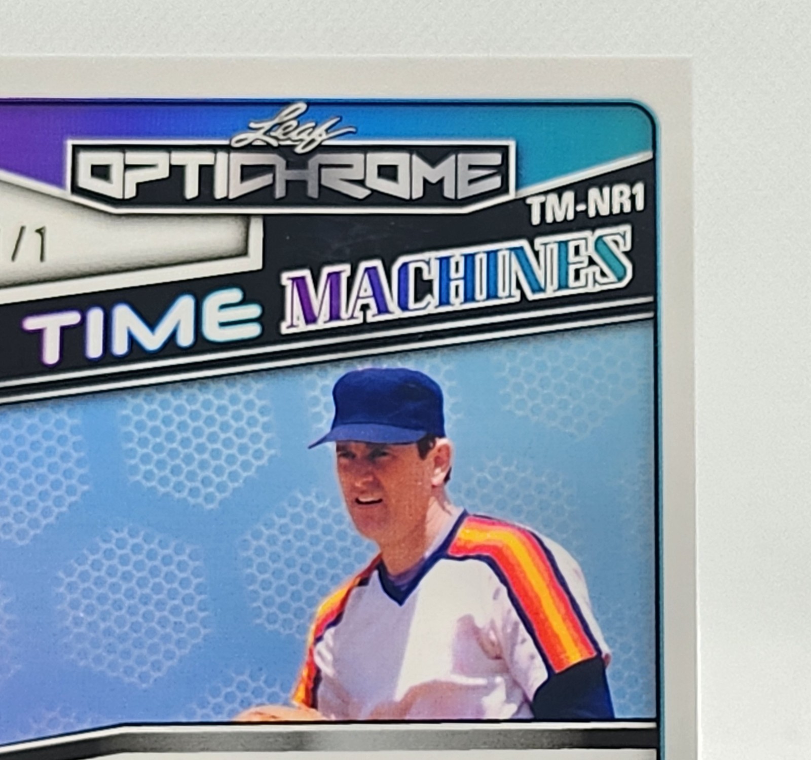 NOLAN RYAN 2025 Leaf Optichrome Time Machines PURPLE 1/1 AUTO JERSEY RELIC Astro