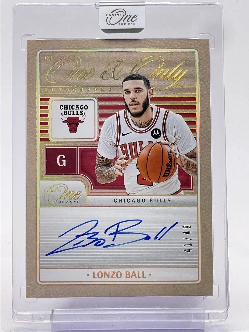 LONZO BALL 2024-25 PANINI ONE & ONE THE ONE AND ONLY BULLS AUTO 41/49