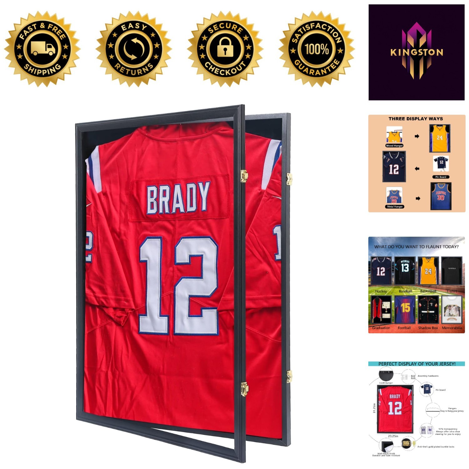 Jersey Frame with UV Protection – Ideal for Baseball, Basketball & More
