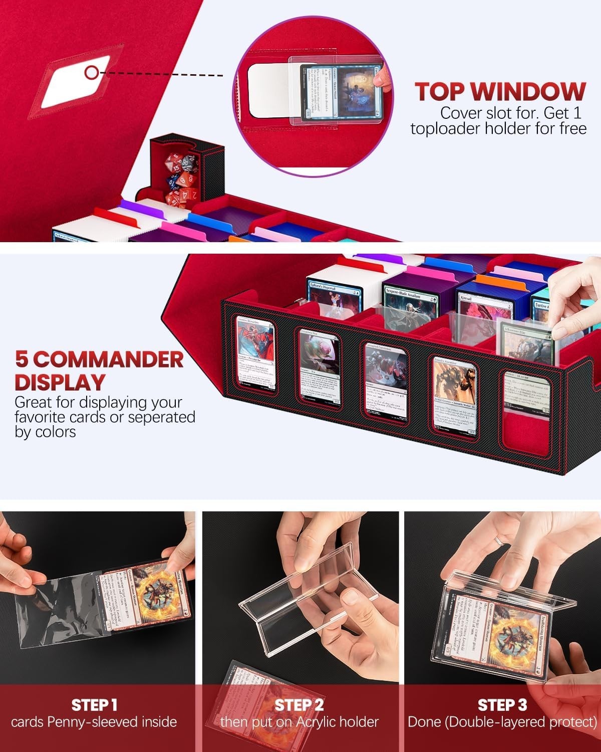 Large Capacity Card Storage Box for Trading Games`