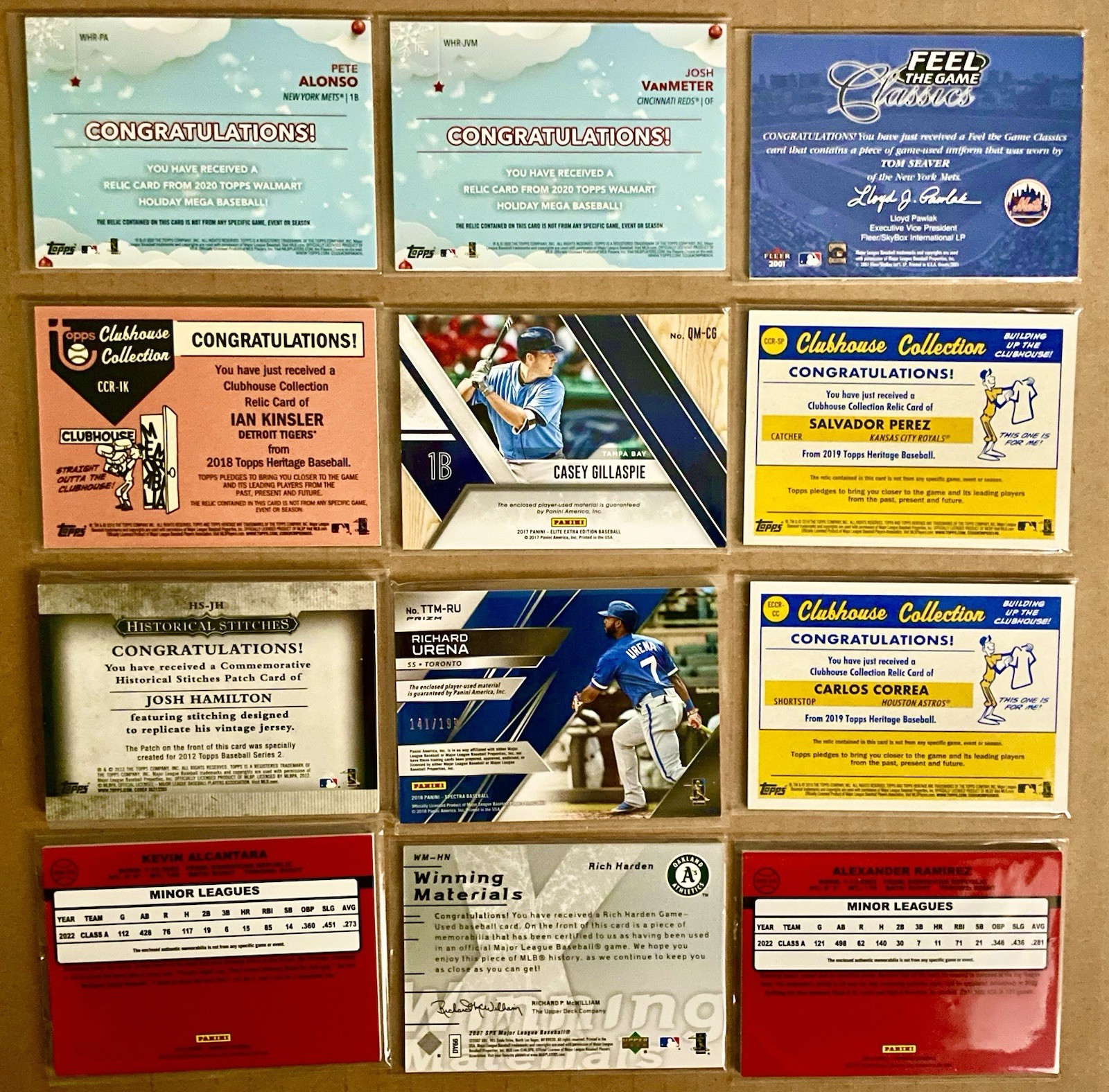 24 MLB Material Cards . Some Numbered, Some RC All Mint $10.00 Drop In Price