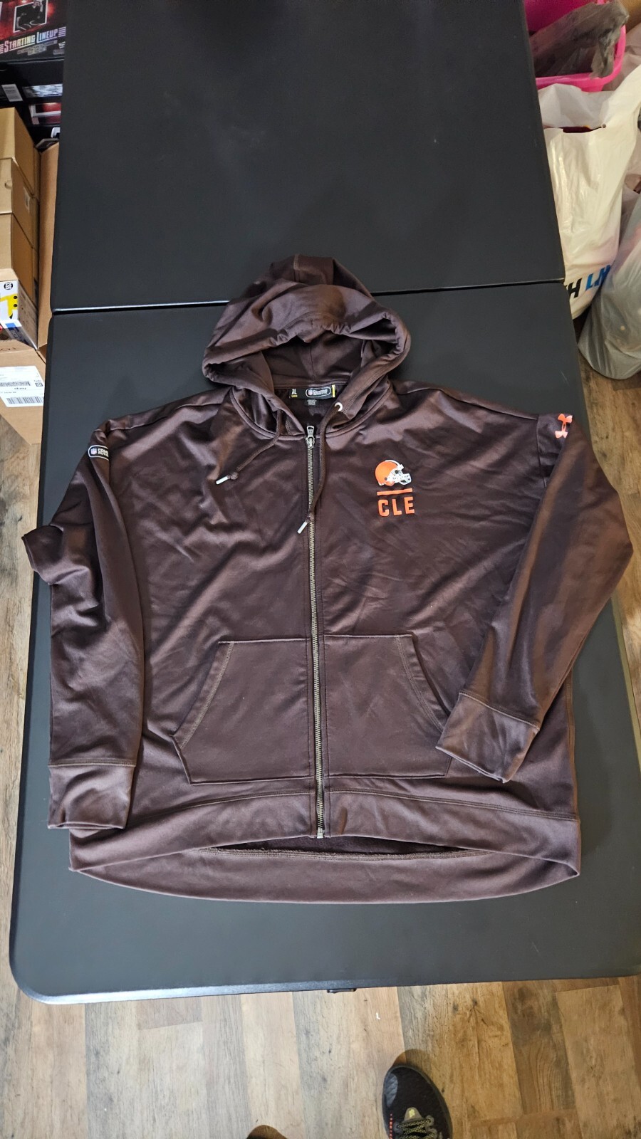 Cleveland Browns Under Armour Combine Authentic Full Zip Hoodie Jacket Womens XL