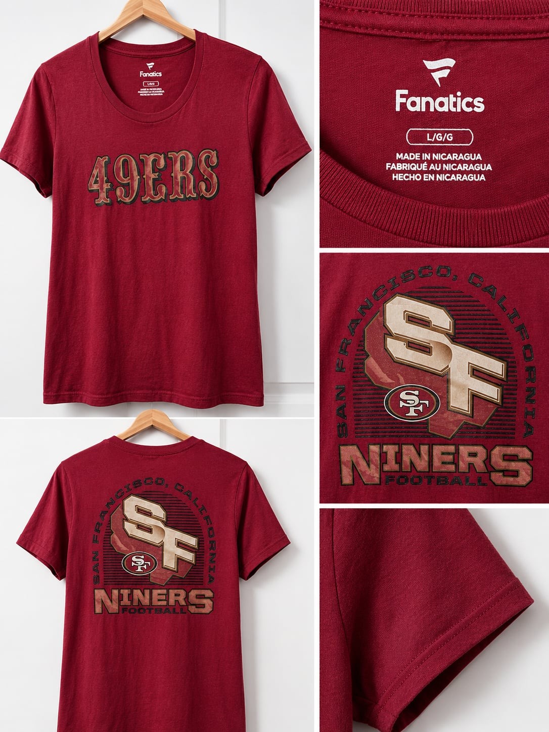 Fanatics San Francisco 49ers T-Shirt, Red, Size L, NFL Football