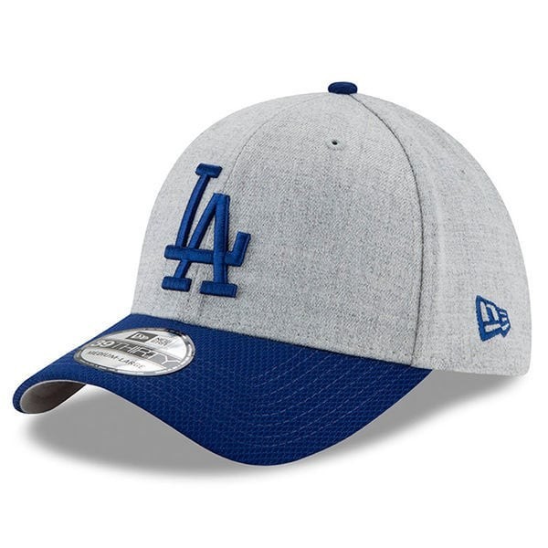 NWT Authentic New Era MLB Los Angeles Dodgers Heather Gray 39THIRTY Flex Hat