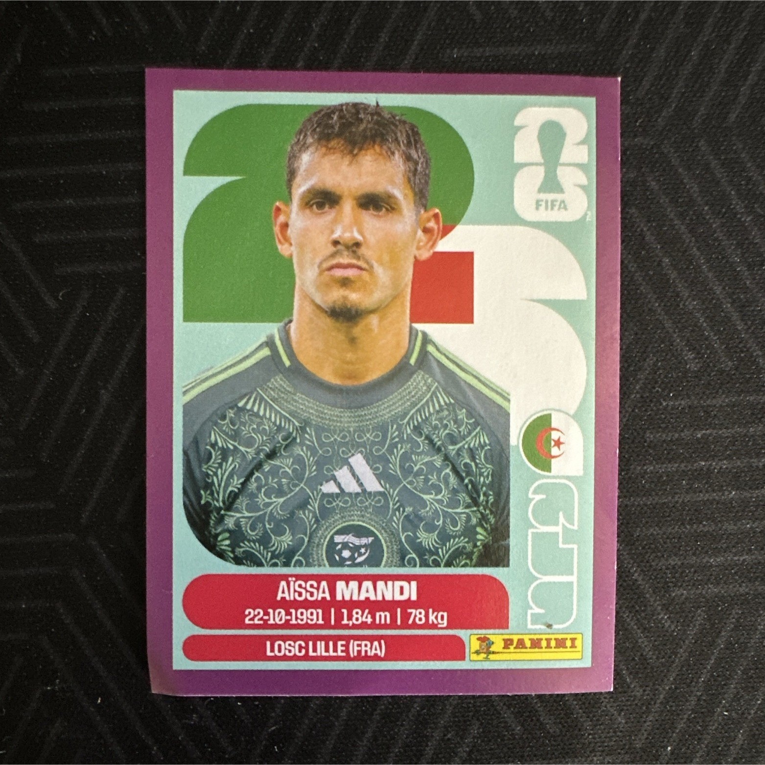 Panini FIFA World Cup Qatar 2022 Sticker Aïssa Mandi #23 Algeria LOSC Lille