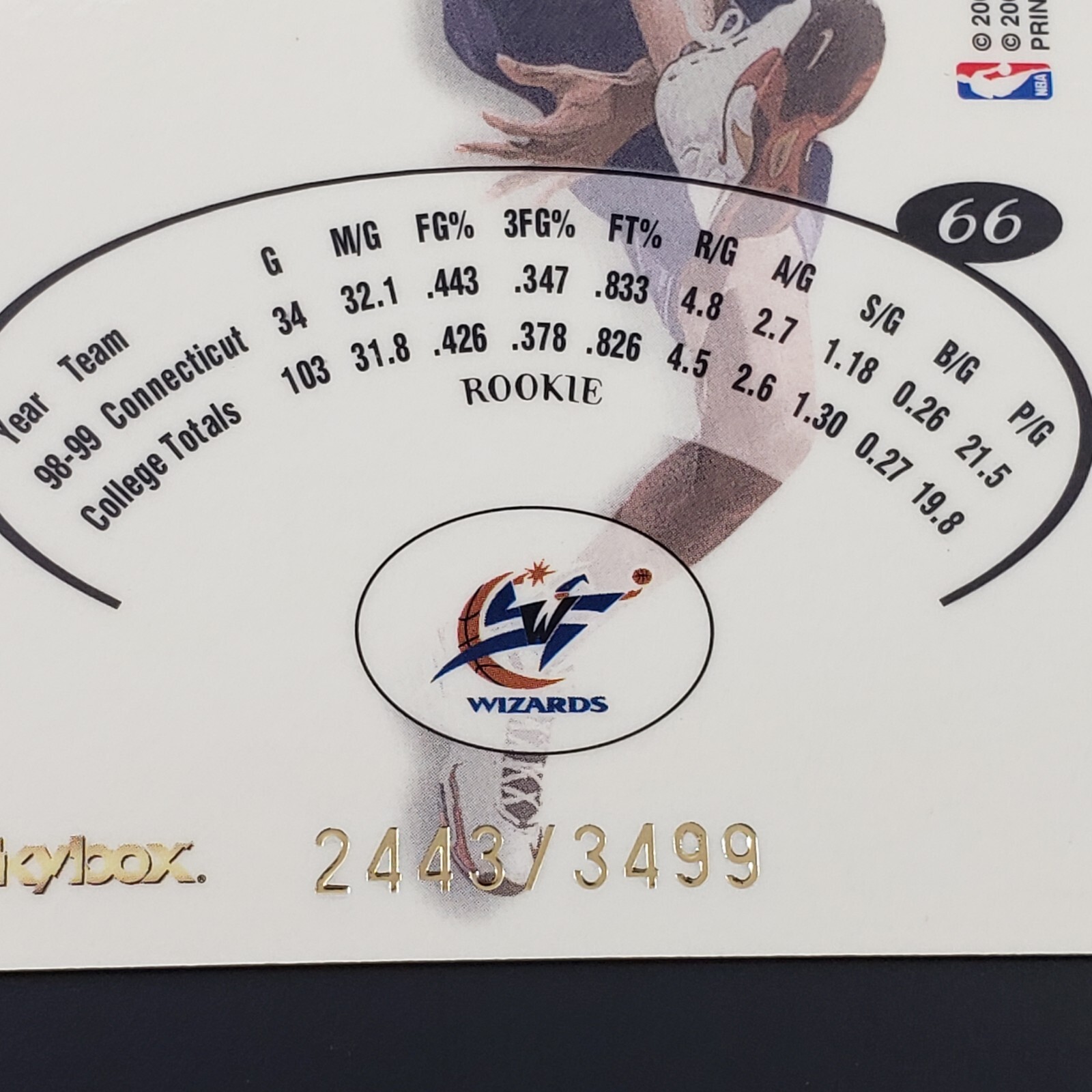 1999-00 Skybox E-X Richard Hamilton #66 Rookie RC /3499 UConn Pistons NM/M