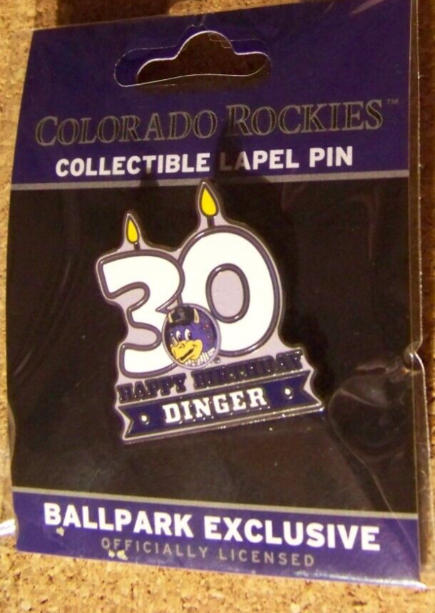 2024 Colorado Rockies pin Dinger Mascot 30 Happy Birthday 30th MLB