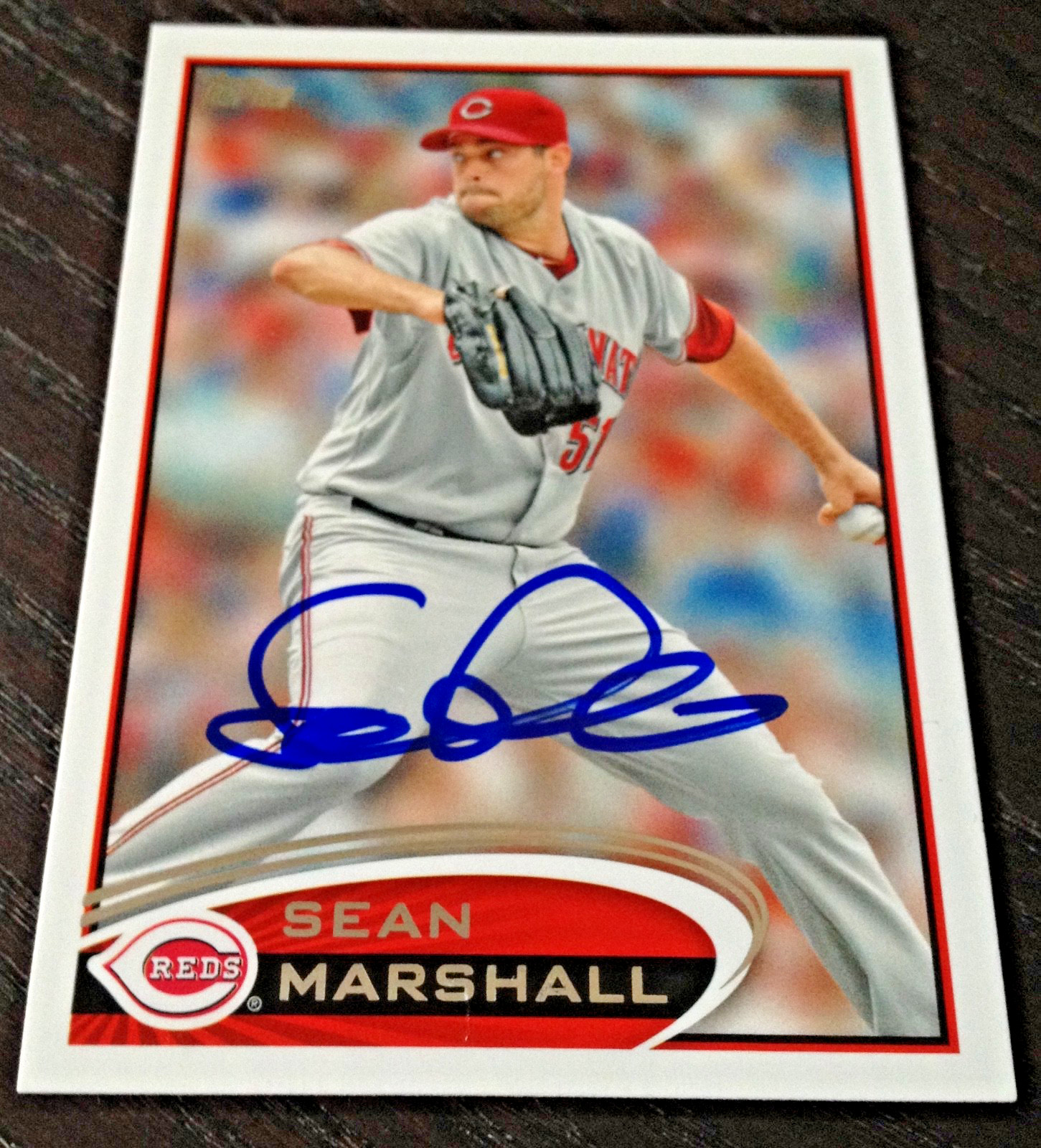 Sean Marshall – 2012 Topps Series 2 Signed Autograph Auto Card #384 (Reds)