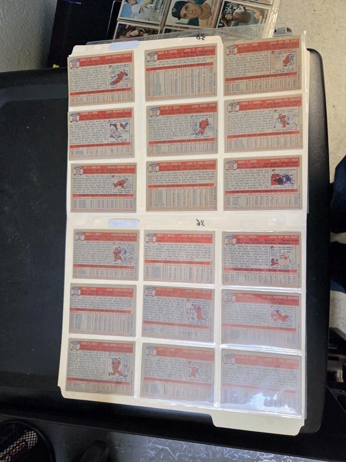 1957 Topps Baseball Single cards