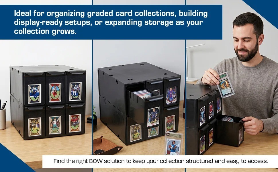 BCW 6 Drawer Card Catalog storage box bin – Black – NEW