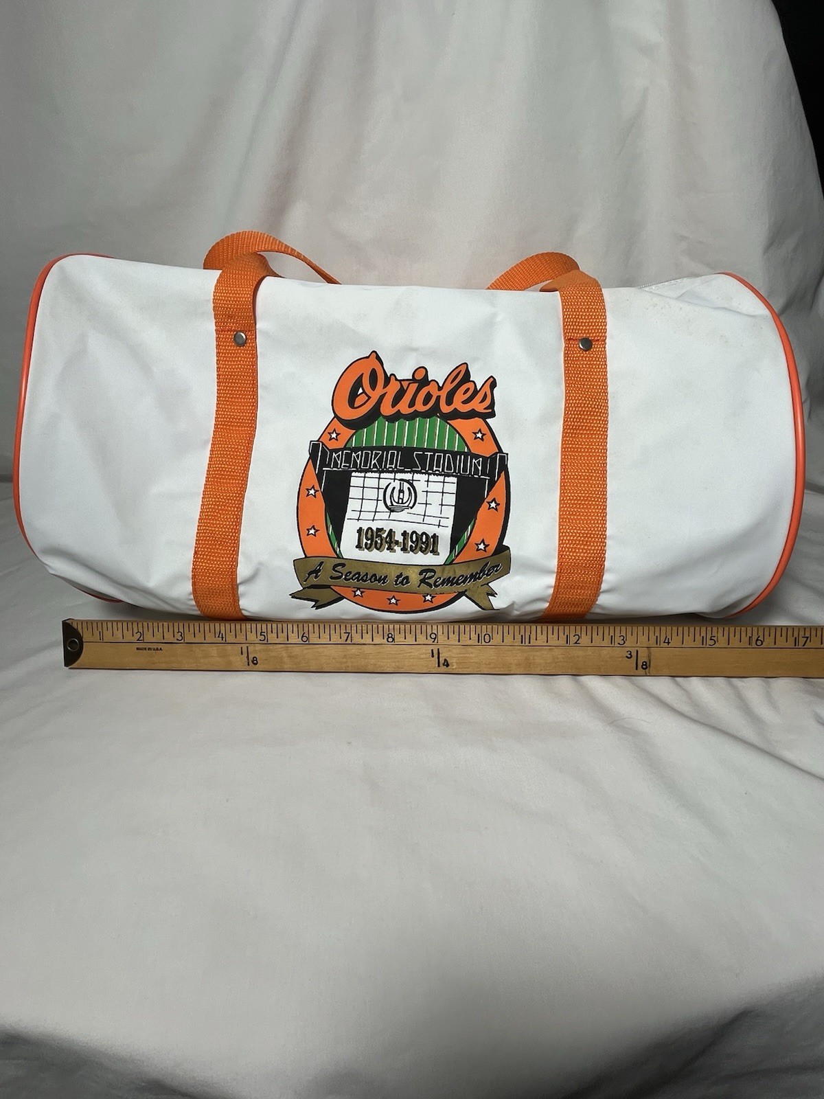 Vtg Baltimore Orioles gym bag duffel bag Remember Memorial Stadium