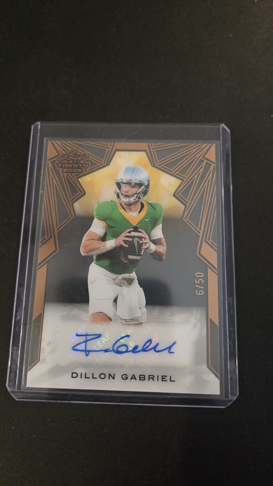 2025 LEAF TRINITY ACETATE SP AUTO OF DILLON GABRIEL – OREGON # CA-D1 /50