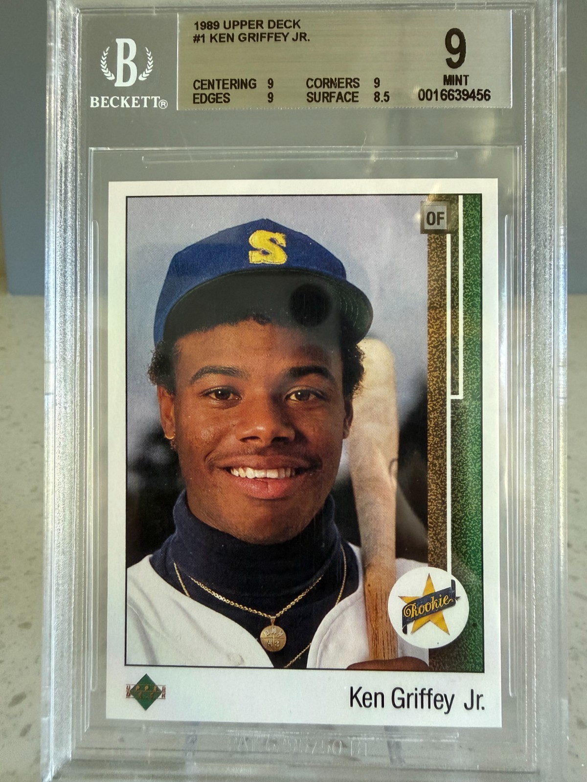 1989 Upper Deck Ken Griffey, Jr. #1 RC Mint 9 Beckett Grading HOF Well-Centered