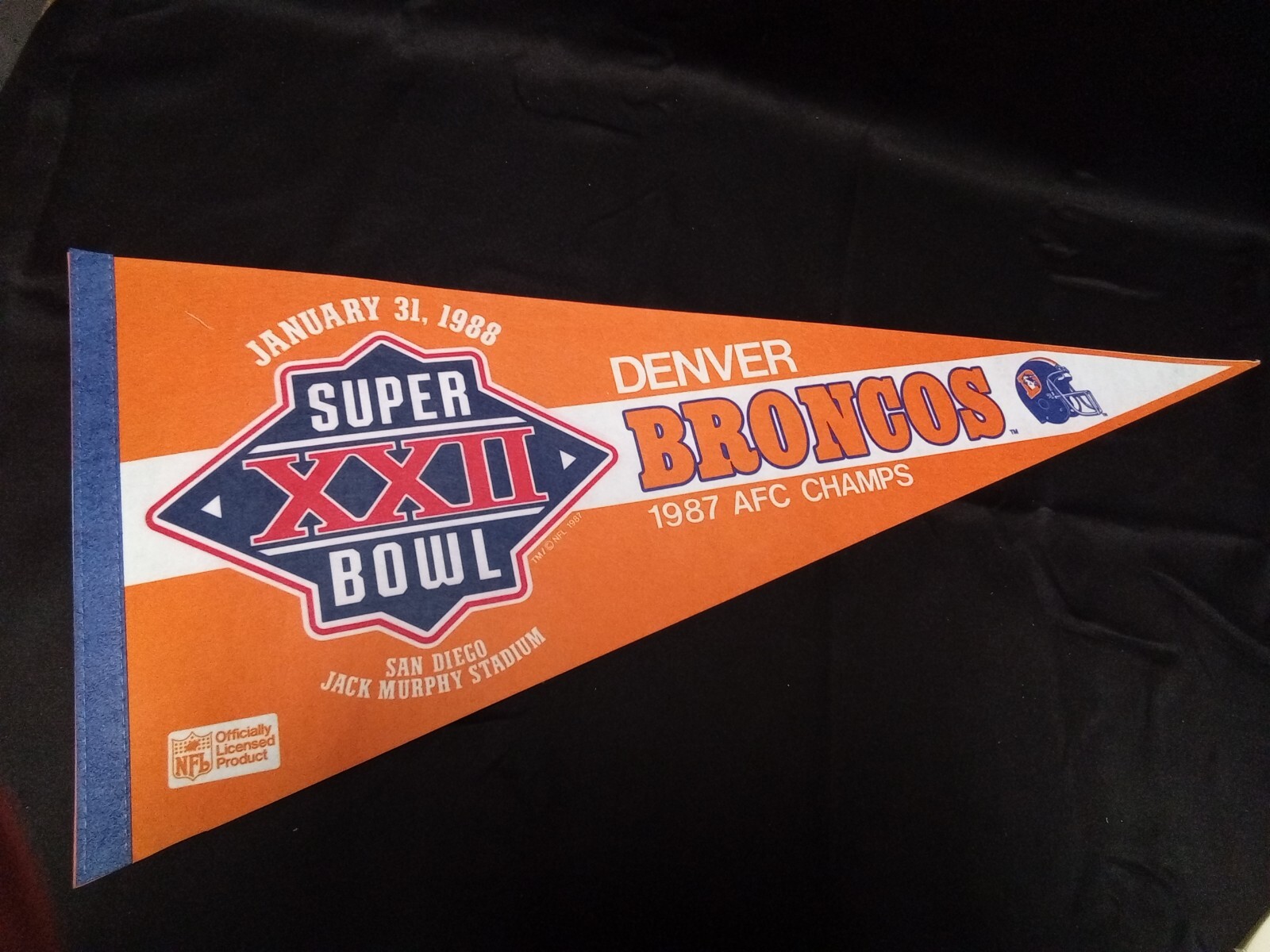 Denver Broncos 1987 AFC Champions Super Bowl XXII NFL Pennant – 1 #