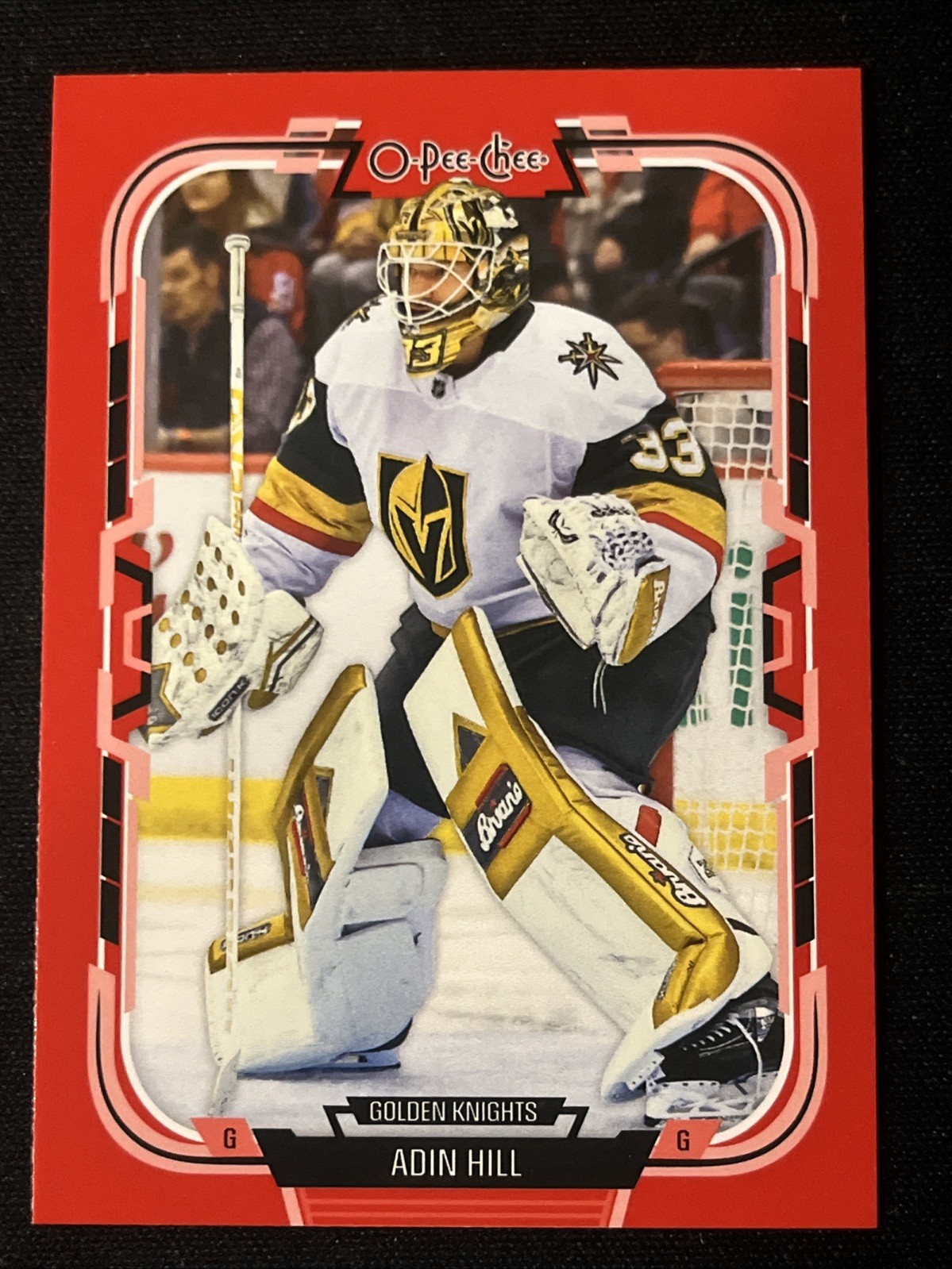 2025-26 O-Pee-Chee Adin Hill Red Border SP #85 Vegas Golden Knights Short Print