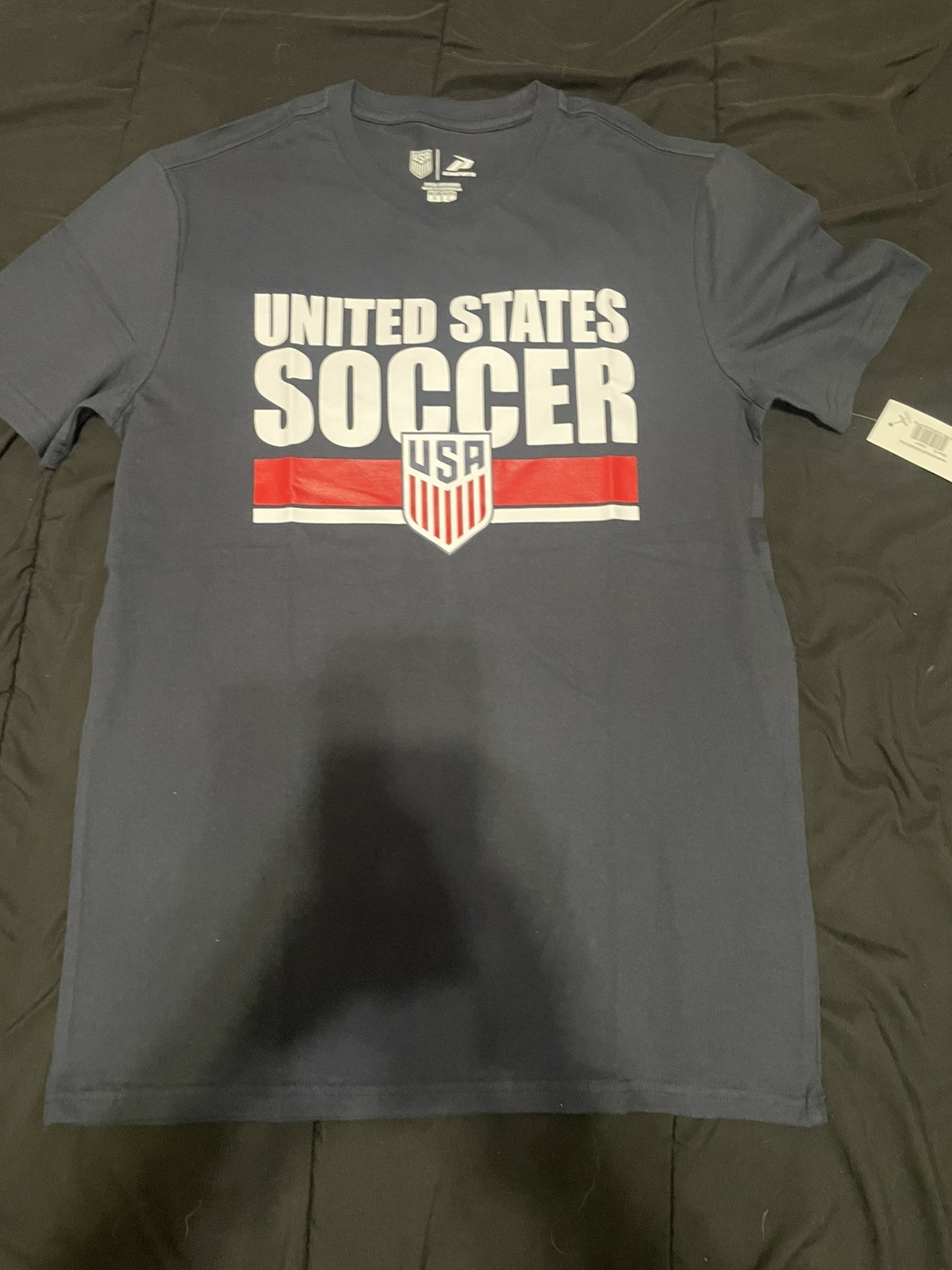 NEW USA Soccer T-Shirt Navy Blue 100% Cotton USA Mens Small United States Tee