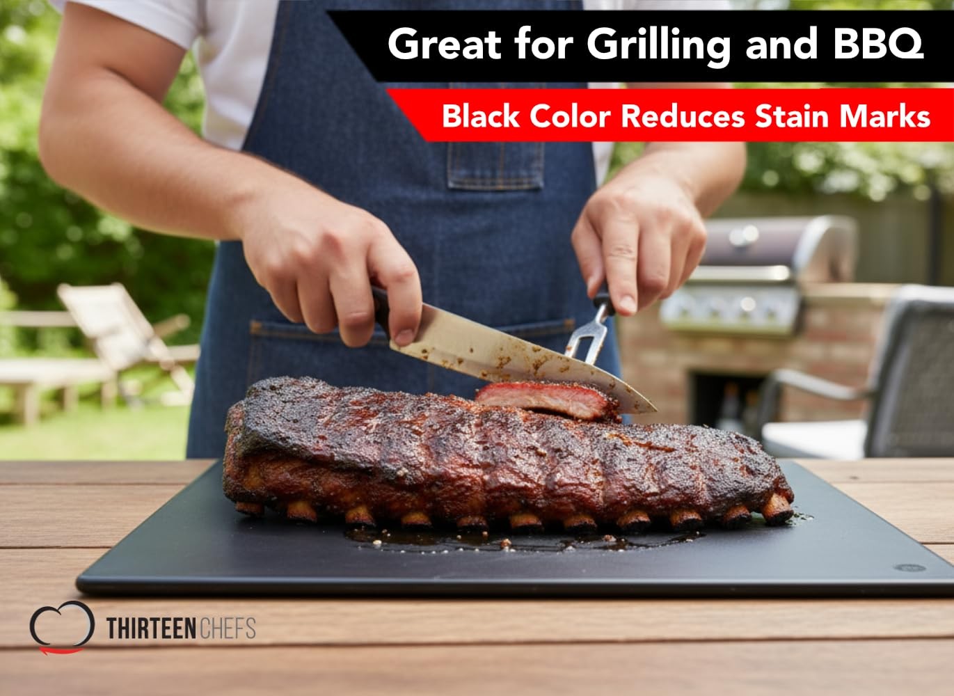 Commercial Grade Black Cutting Board – 20 x 15 Inch Extra 20″L x 15″W,