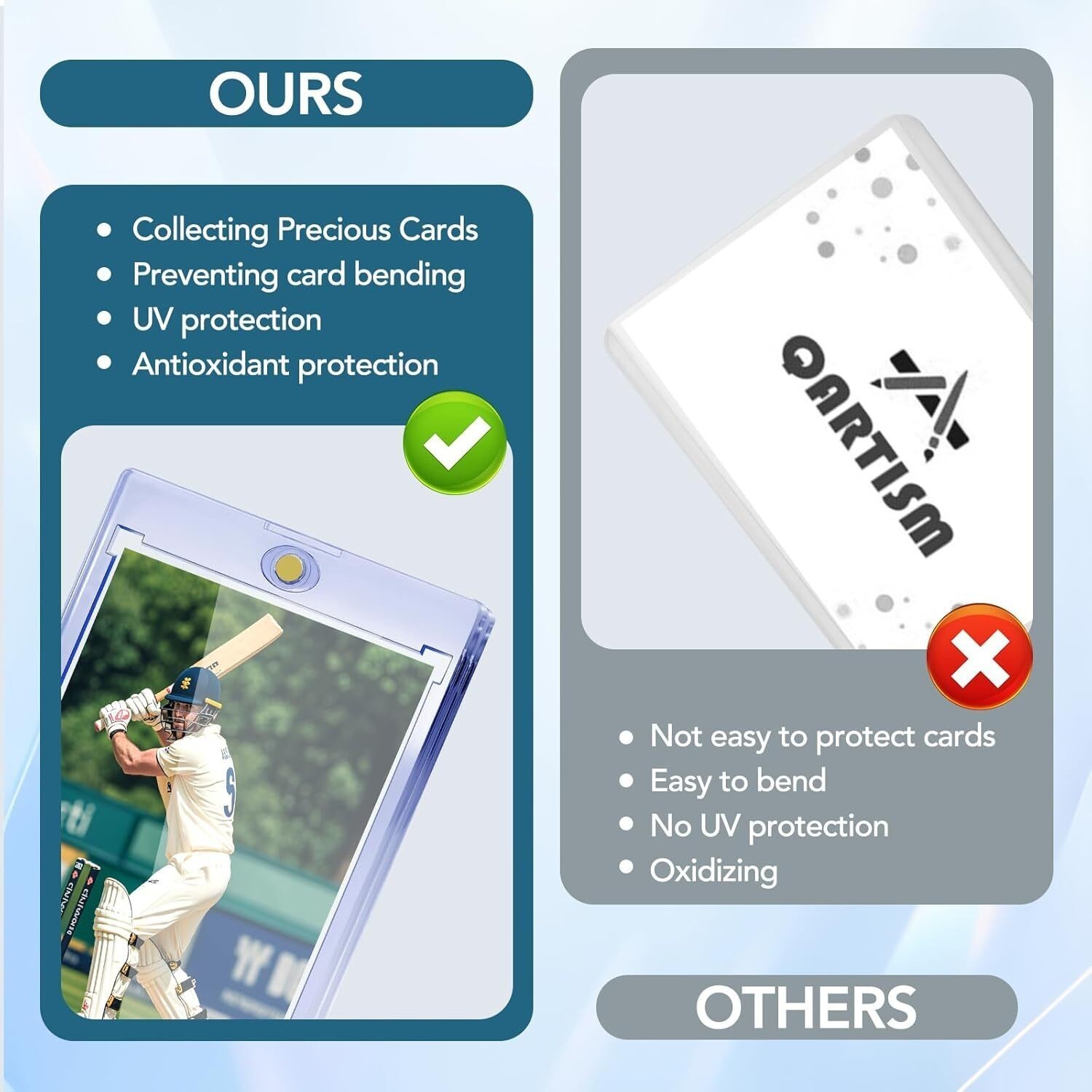 100 Pack Magnetic Trading Sports Card Holders 35pt One-Touch Hard UV Protection