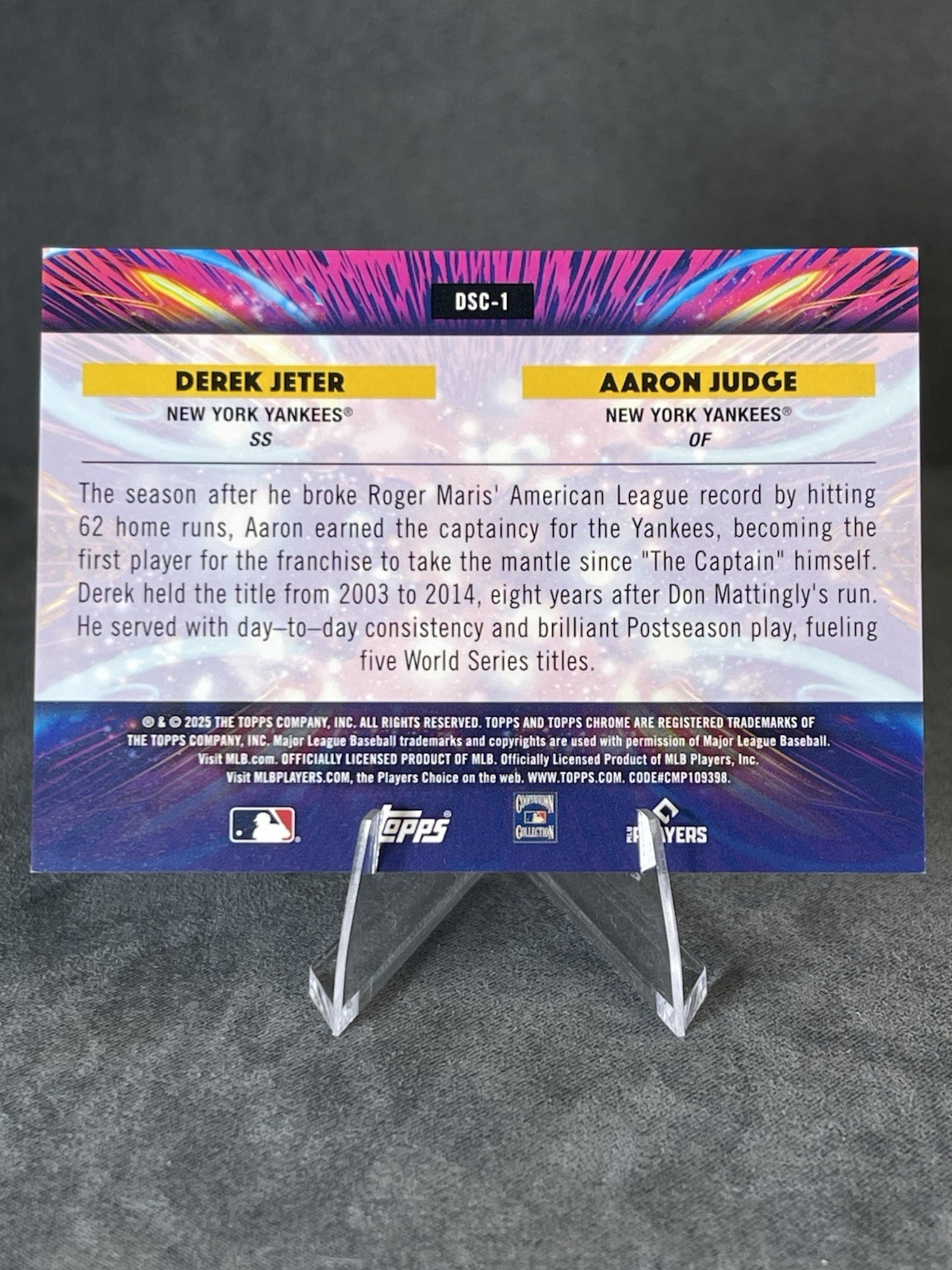 Aaron Judge/Derek Jeter 2025 Topps Chrome #DSC-1 / 25