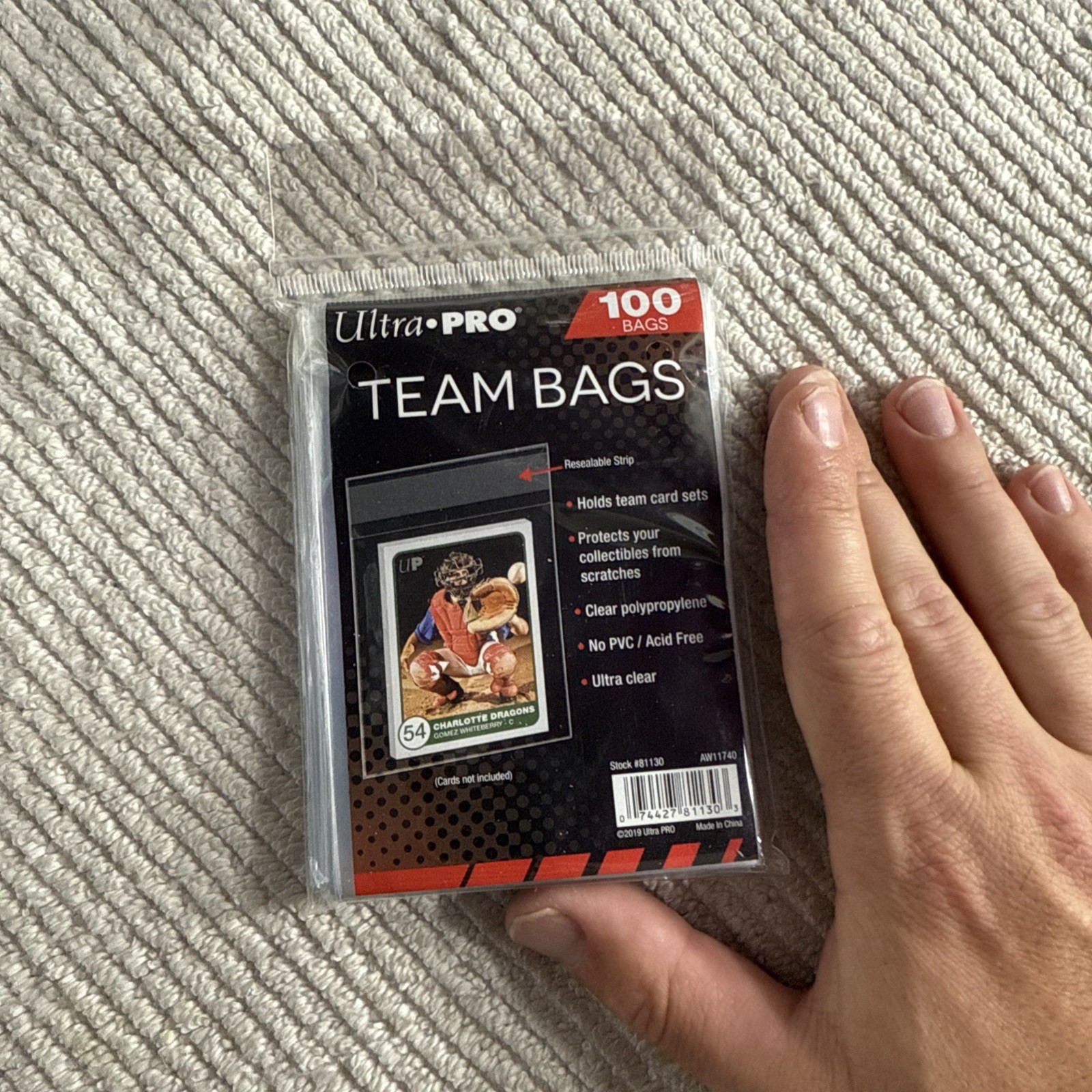 100 Pack ULTRA PRO RESEALABLE TEAM BAGS BRAND NEW