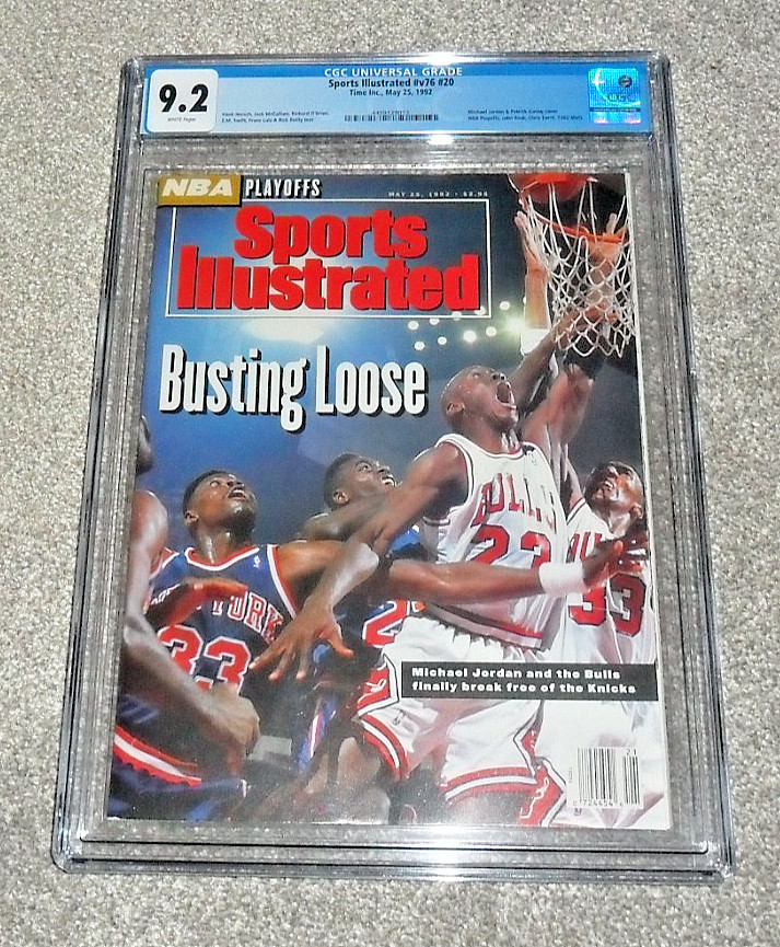 Sports Illustrated 1992 JORDAN CHICAGO “Bustin Loose” #20 Newsstand CGC 9.2 WP