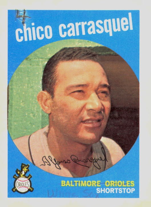 1959 Topps #264b Chico Carrasquel : Gray/darker back