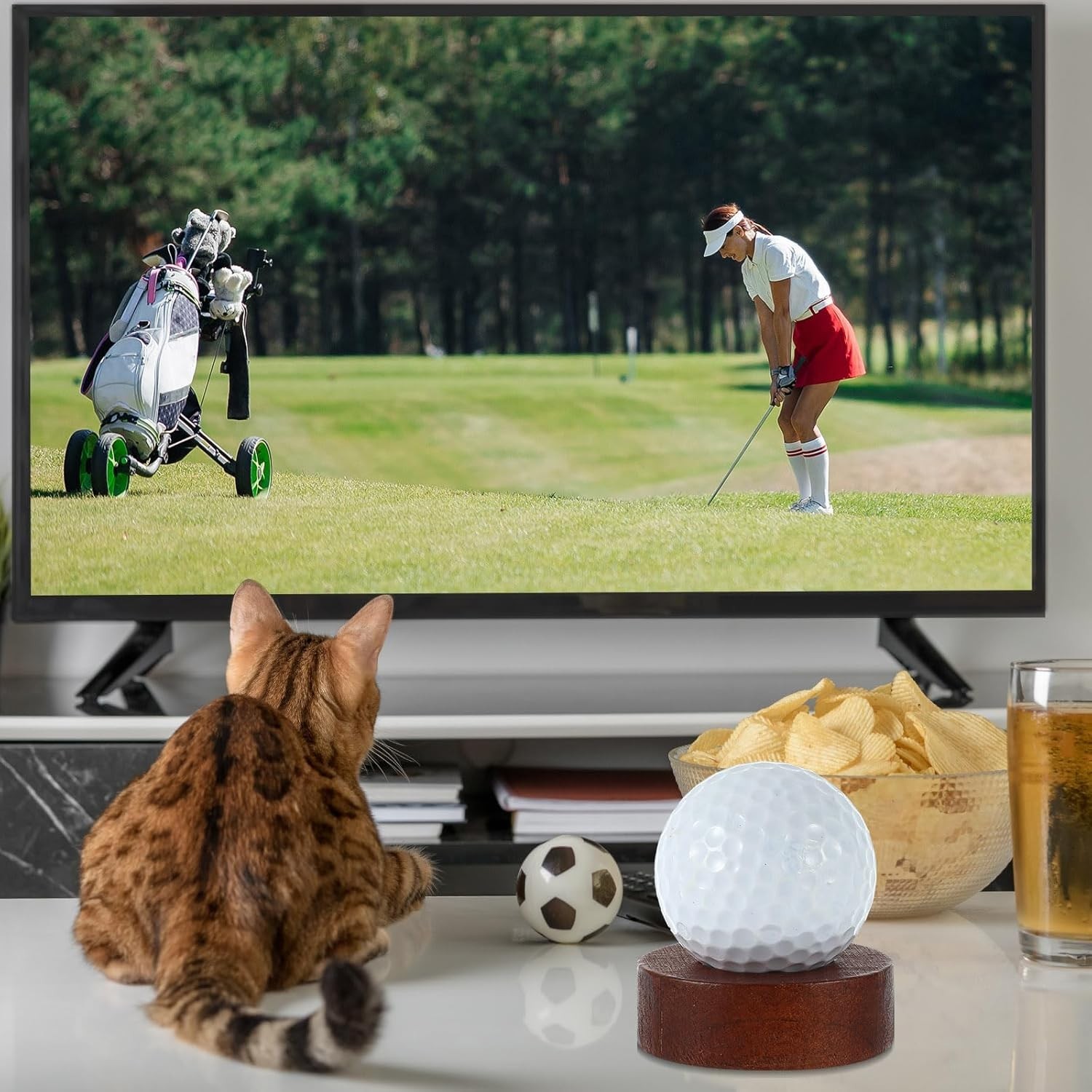 1 Pcs Wooden Golf Ball Display Stand 2 Inches Single Golf Ball Holder Mini Wo…