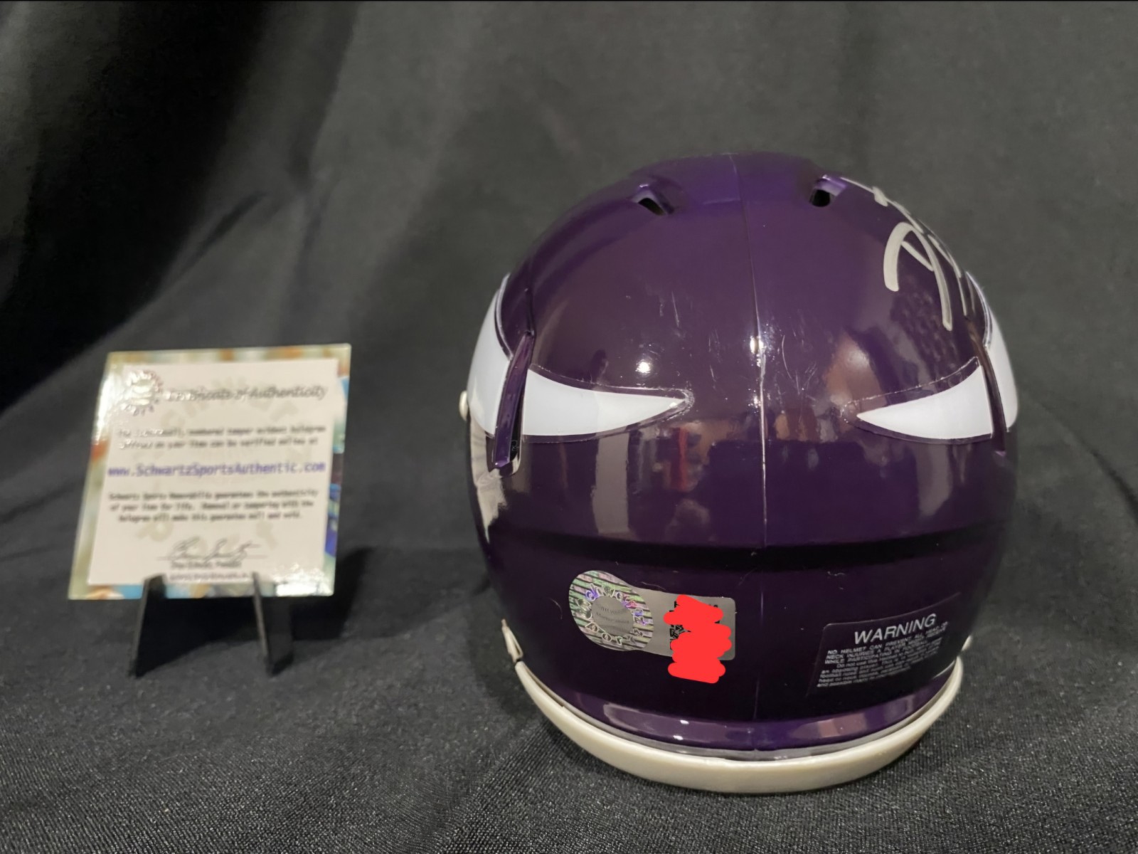 Daunte Culpepper MN Vikings Auto Mini-Helmet, Jersey, 8×10 Photo, Pylon & Card