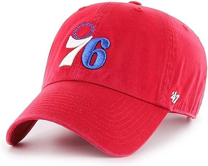 Philadelphia 76ers NBA ’47 Red Clean Up Relaxed Fit Dad Hat Cap Men’s Adjustable