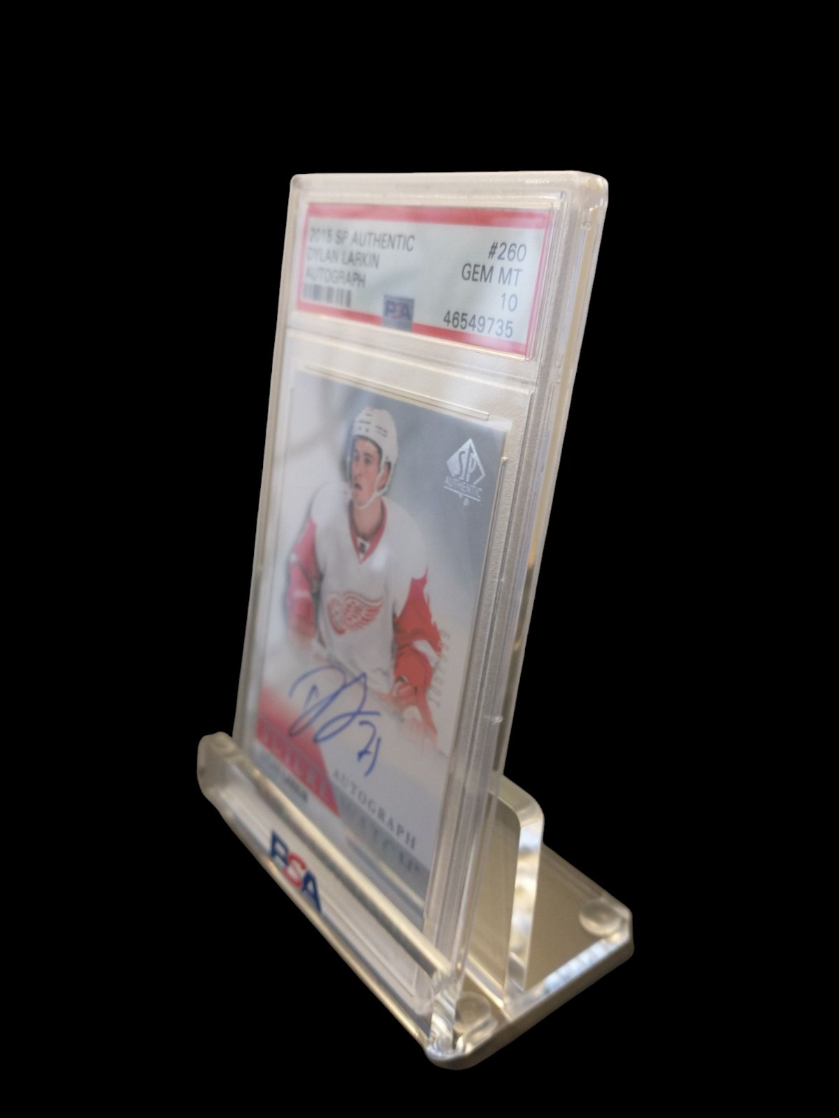 PSA ACRYLIC DISPLAY STAND WITH LOGO FOR GRADED SLAB W/ RUBBER PADS