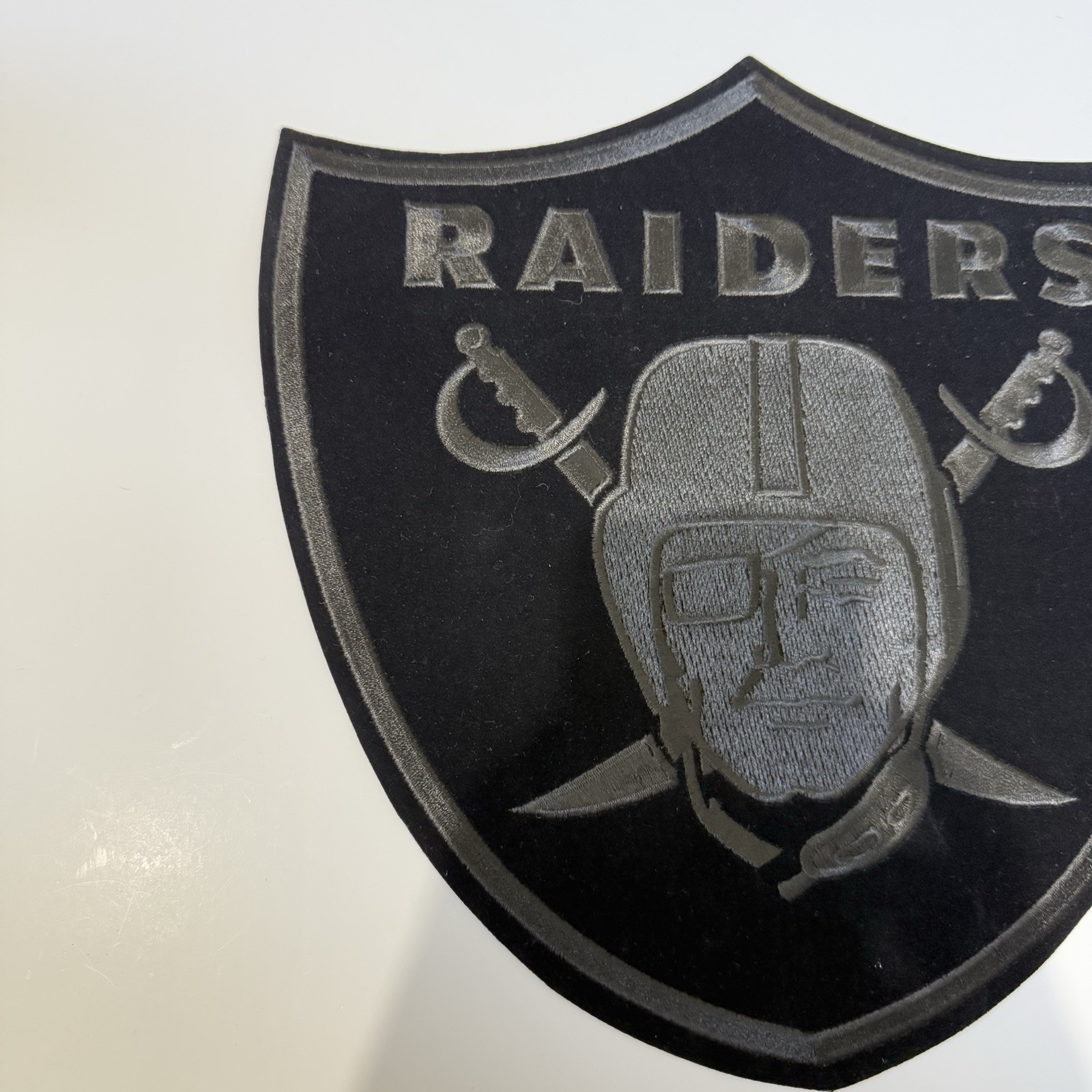 Large Raiders Black Patch Brand New Sewn On 12”x 12”Inches Read Info Below!!