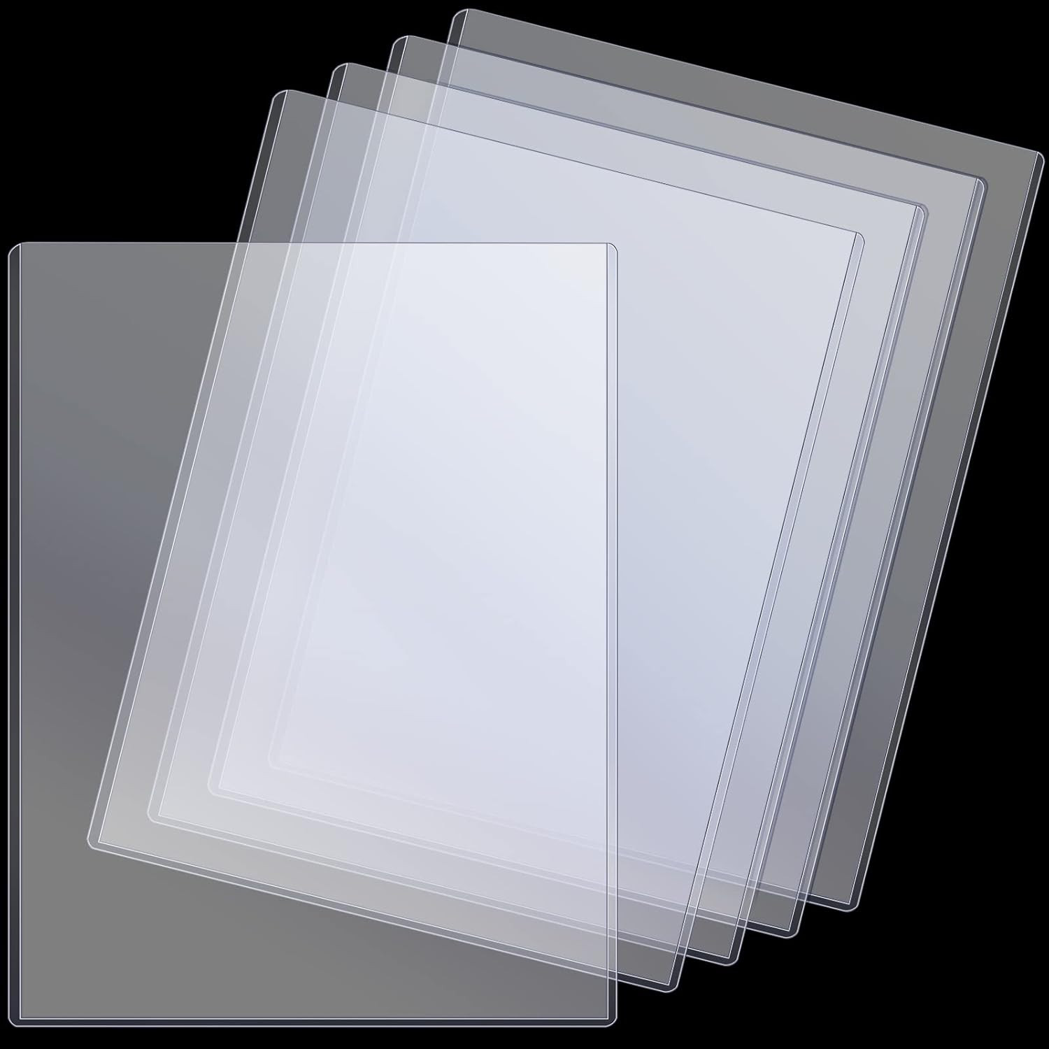 5 Pcs 8 1/2″ x 11″ Rigid Print Protectors Clear Rigid Sleeve Plastic Paper Page