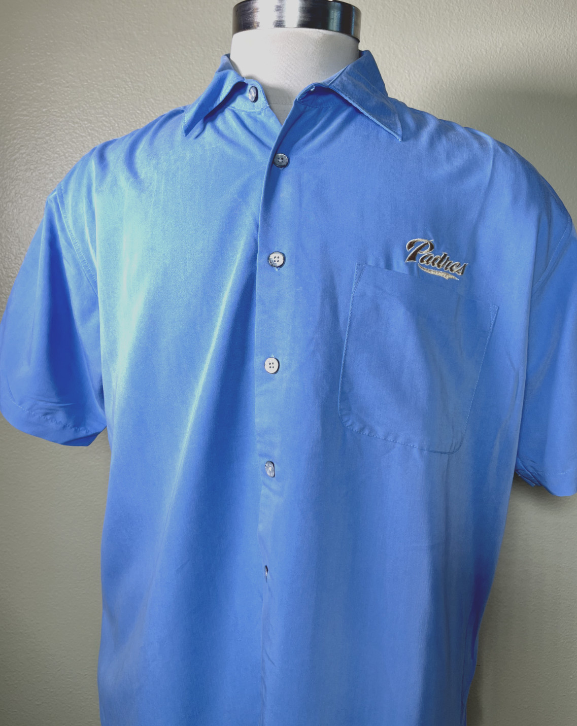 San Diego Padres MLB Antigua Embroidered Bowling Tournament Blue Shirt Men’s XL