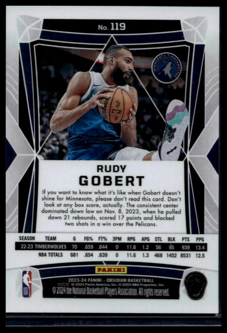 2023-24 Panini Obsidian #119 Rudy Gobert