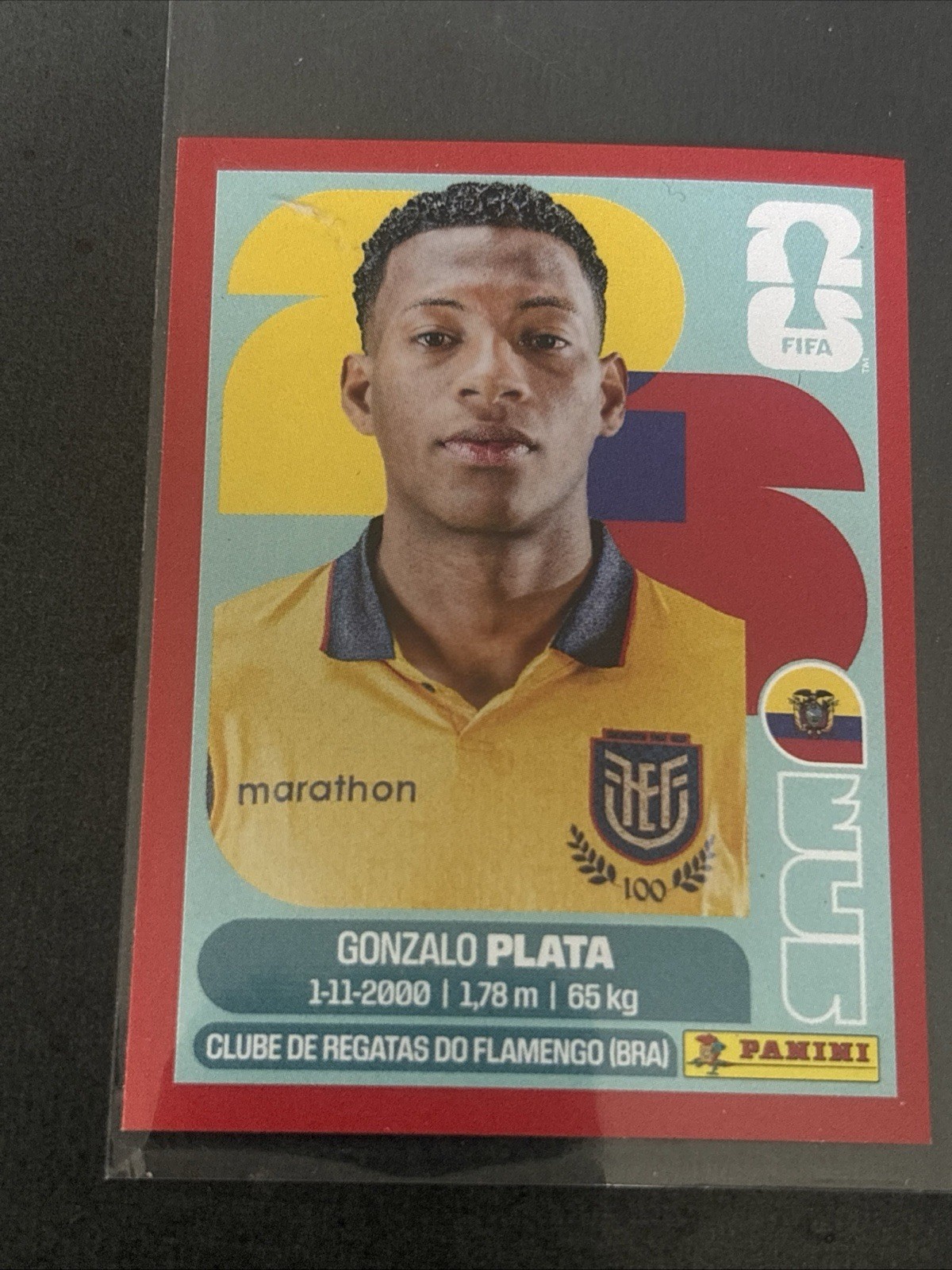 2026 Panini FIFA World Cup Gonzalo Plata Ecuador ECU16 RED Parallel Sticker