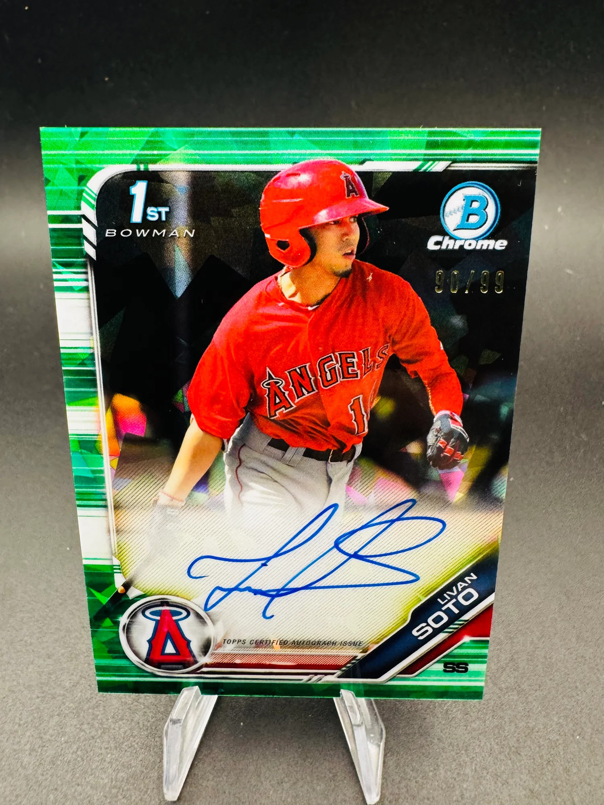 2019 Bowman Chrome Livan Soto #CPA-LS Green Shimmer Refractor /99