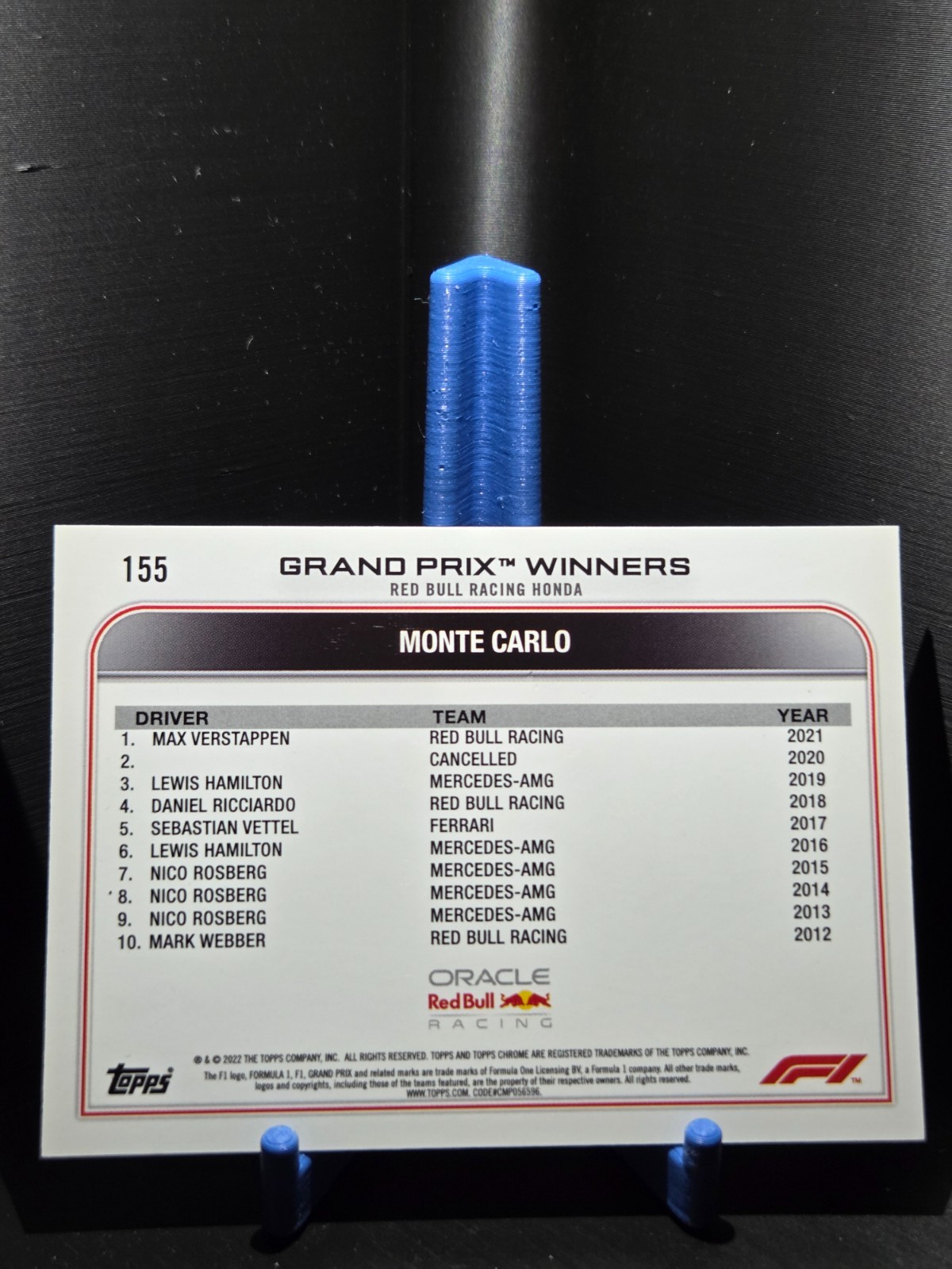2022 Topps Chrome Formula 1 – Max Verstappen Gold/Purple Refractor #155 NM-MT