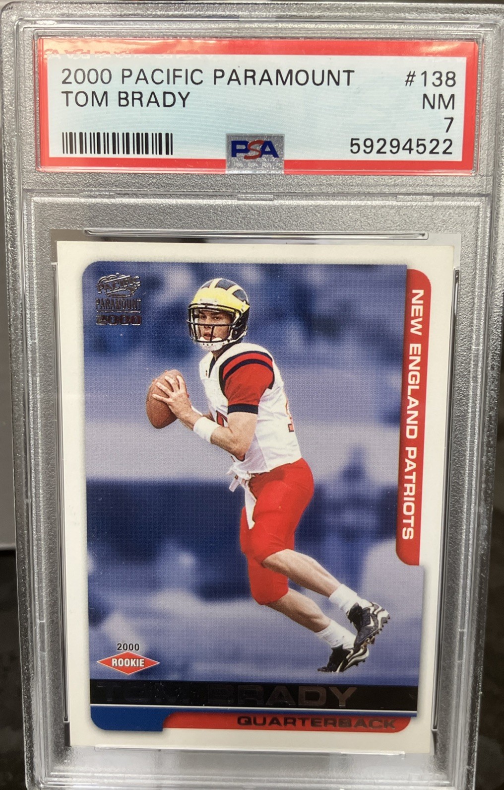 2000 Pacific Paramount Tom Brady #138 Rookie PSA 7 Near Mint RC Future HOF
