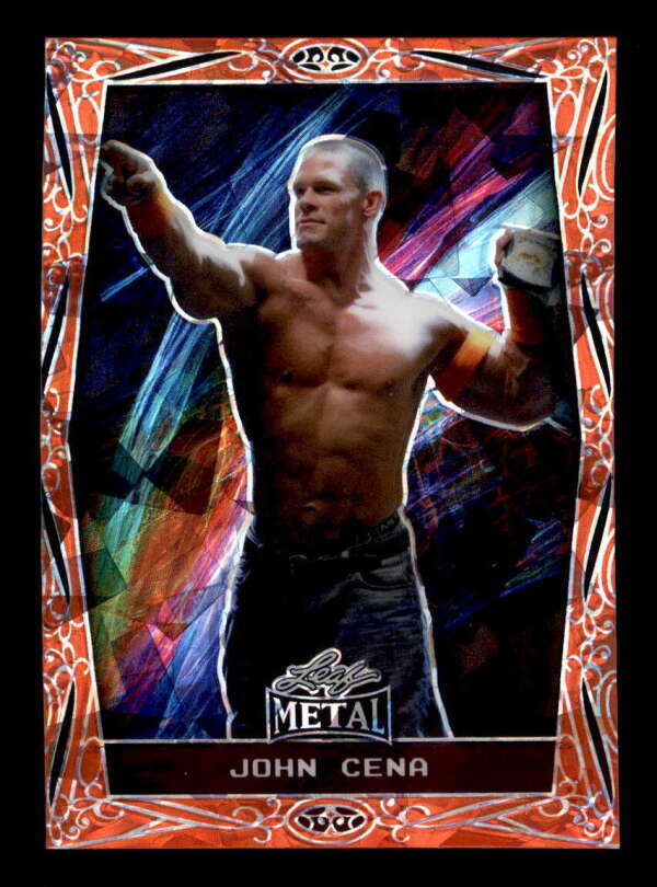 JOHN CENA 2024 LEAF METAL #16 ORANGE CRAKCED ICE PARALLEL #2/6 (RARE) BF6546