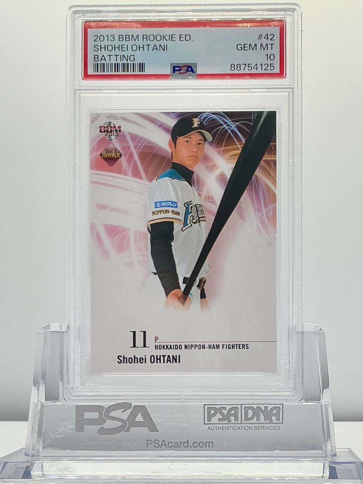 SHOHEI OHTANI 2013BBM ROOKIE EDITION BATTING #42 PSA10!ROOKIE CARD!LOWPOP!