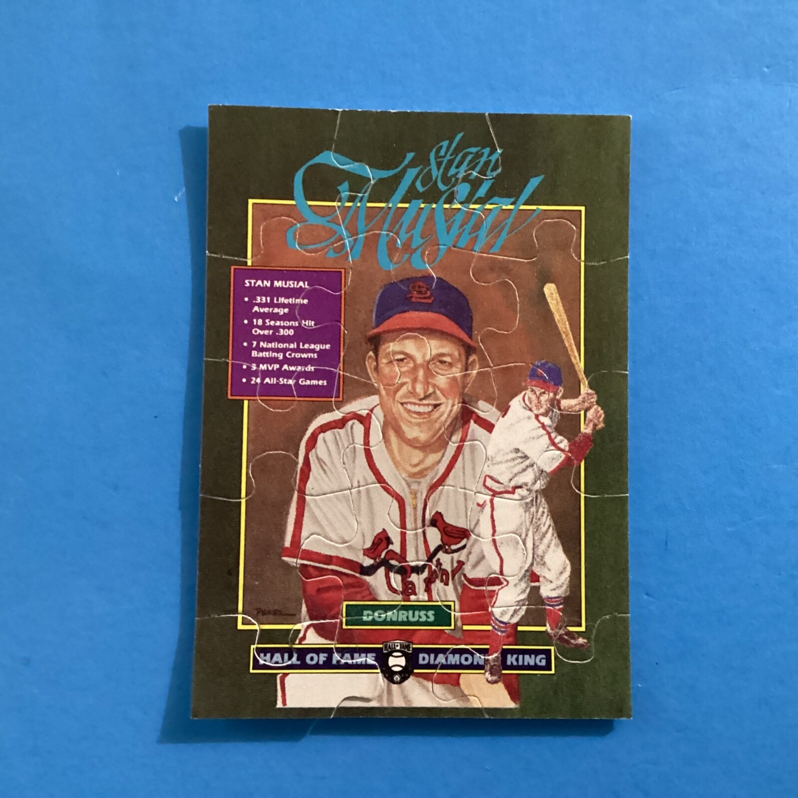 1988 Donruss Stan Musial Puzzle 3.5 In x 2.5 Inches